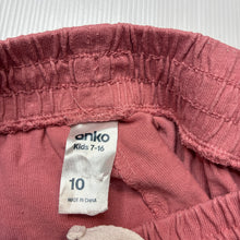 Load image into Gallery viewer, Girls Anko, pink cotton shorts, elasticated, GUC, size 10,  