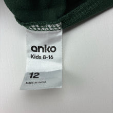 Load image into Gallery viewer, Unisex Anko, plain green cotton t-shirt, FUC, size 12,  