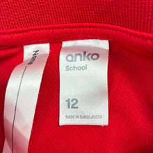 Load image into Gallery viewer, Unisex Anko, red school sport polo shirt top, FUC, size 12,  