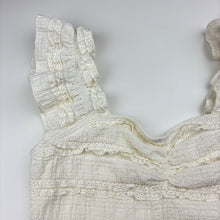 Load image into Gallery viewer, Girls cream, ruffle summer top, EUC, size 13,  