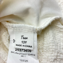 Load image into Gallery viewer, Girls cream, ruffle summer top, EUC, size 13,  