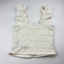 Load image into Gallery viewer, Girls cream, ruffle summer top, EUC, size 13,  