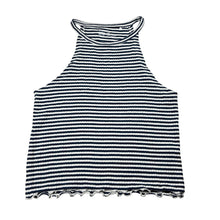 Load image into Gallery viewer, Girls Anko, navy stripe ribbed summer top, GUC, size 12,  