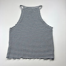 Load image into Gallery viewer, Girls Anko, navy stripe ribbed summer top, GUC, size 12,  