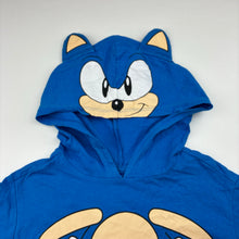 Load image into Gallery viewer, Boys SONIC THE HEDGEHOG, cotton hooded tee / top, FUC, size 5,  