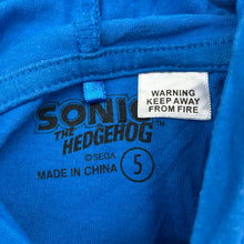 Load image into Gallery viewer, Boys SONIC THE HEDGEHOG, cotton hooded tee / top, FUC, size 5,  