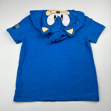 Load image into Gallery viewer, Boys SONIC THE HEDGEHOG, cotton hooded tee / top, FUC, size 5,  