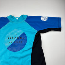 Load image into Gallery viewer, Unisex Rip Curl, short sleeve rashie / swim top, GUC, size 6,  