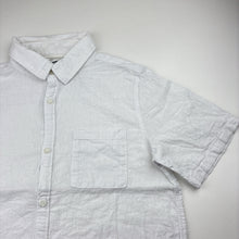 Load image into Gallery viewer, Boys Anko, white linen/cotton short sleeve shirt, GUC, size 10,  
