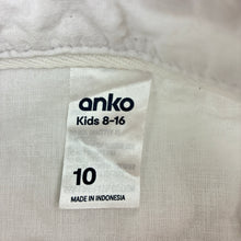 Load image into Gallery viewer, Boys Anko, white linen/cotton short sleeve shirt, GUC, size 10,  