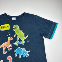 Load image into Gallery viewer, Boys Target, navy cotton tee, dinosaurs, wash fade, FUC, size 6,  
