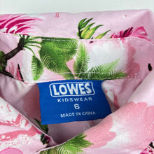Load image into Gallery viewer, Unisex LOWES, lightweight Hawaiian style shirt, flamingos, EUC, size 6,  