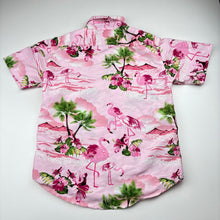 Load image into Gallery viewer, Unisex LOWES, lightweight Hawaiian style shirt, flamingos, EUC, size 6,  
