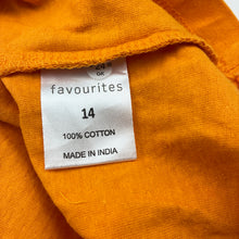 Load image into Gallery viewer, Unisex Favourites, orange cotton tee / top, GUC, size 14,  