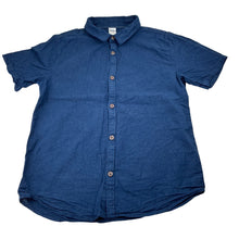 Load image into Gallery viewer, Boys Anko, navy linen/cotton short sleeve shirt, GUC, size 14,  