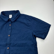 Load image into Gallery viewer, Boys Anko, navy linen/cotton short sleeve shirt, GUC, size 14,  