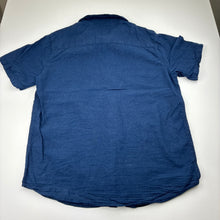 Load image into Gallery viewer, Boys Anko, navy linen/cotton short sleeve shirt, GUC, size 14,  