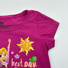 Load image into Gallery viewer, Girls Disney, Tangled cotton tee, wash fade, FUC, size 10-12,  