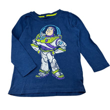 Load image into Gallery viewer, Boys Disney, Toy Story Buzz Lightyear cotton long sleeve t-shirt, wash fade, FUC, size 4,  