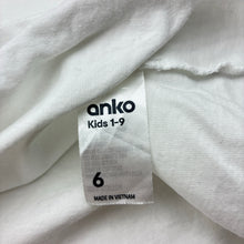 Load image into Gallery viewer, Girls Anko, white cotton top, broderie sleeves, FUC, size 6,  