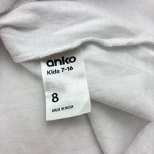 Load image into Gallery viewer, Unisex Anko, plain white cotton t-shirt, FUC, size 8,  