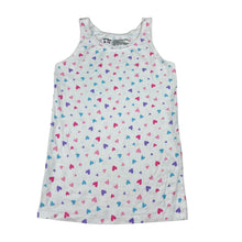 Load image into Gallery viewer, Girls Anko, white stretch cotton singlet, hearts, GUC, size 8-10,  