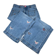 Load image into Gallery viewer, Girls Milkshake, blue denim jeans, elasticated, embroidered, GUC, size 8,  