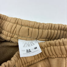 Load image into Gallery viewer, Boys Zara, tan cotton blend cargo jogger pants, elasticated, FUC, size 2-3,  