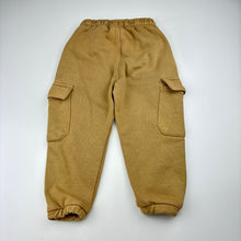 Load image into Gallery viewer, Boys Zara, tan cotton blend cargo jogger pants, elasticated, FUC, size 2-3,  