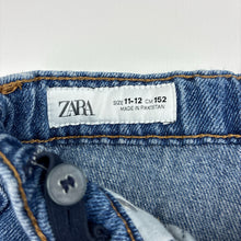 Load image into Gallery viewer, Girls Zara, blue denim jeans, adjustable, FUC, size 11-12,  