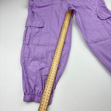 Load image into Gallery viewer, Girls Cotton On, purple cotton cargo jogger pants, elasticated, FUC, size 6,  