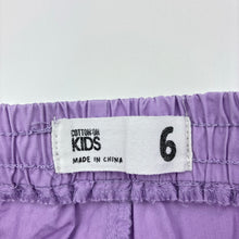 Load image into Gallery viewer, Girls Cotton On, purple cotton cargo jogger pants, elasticated, FUC, size 6,  