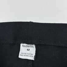 Load image into Gallery viewer, Girls Favourites, black stretch cotton leggings, elasticated, FUC, size 12,  