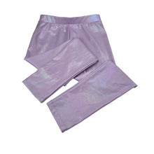 Load image into Gallery viewer, Girls KID, lilac metallic sheen leggings, elasticated, FUC, size 7,  