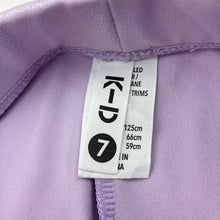 Load image into Gallery viewer, Girls KID, lilac metallic sheen leggings, elasticated, FUC, size 7,  