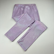 Load image into Gallery viewer, Girls KID, lilac metallic sheen leggings, elasticated, FUC, size 7,  