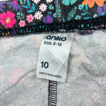 Load image into Gallery viewer, Girls Anko, floral stretch cotton fleece lined leggings, elasticated, FUC, size 10,  