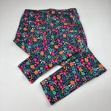 Load image into Gallery viewer, Girls Anko, floral stretch cotton fleece lined leggings, elasticated, FUC, size 10,  