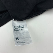 Load image into Gallery viewer, Unisex Anko, plain black cotton t-shirt, EUC, size 6,  