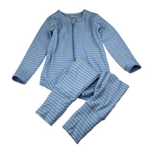 Load image into Gallery viewer, Unisex Anko, blue ribbed stretch cotton zip coverall, GUC, size 2,  