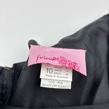 Load image into Gallery viewer, Girls Friends, black formal / party dress, paisley trim, GUC, size 10, L: 84cm