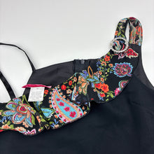 Load image into Gallery viewer, Girls Friends, black formal / party dress, paisley trim, GUC, size 10, L: 84cm