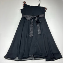 Load image into Gallery viewer, Girls Friends, black formal / party dress, paisley trim, GUC, size 10, L: 84cm