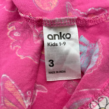 Load image into Gallery viewer, Girls Anko, cotton dress, unicorns, dinosaurs, butterflies, GUC, size 3, L: 49cm