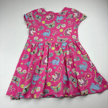 Load image into Gallery viewer, Girls Anko, cotton dress, unicorns, dinosaurs, butterflies, GUC, size 3, L: 49cm