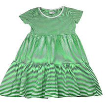 Load image into Gallery viewer, Girls STAPLES by Evergirl, green striped cotton dress, GUC, size 8, L: 60cm