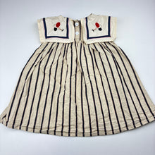 Load image into Gallery viewer, Girls Angou, striped stretch cotton dress, GUC, size 1, L: 40cm