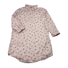 Load image into Gallery viewer, Girls H&amp;M, pink cotton floral long sleeve shirt dress, GUC, size 4, L: 53cm