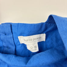 Load image into Gallery viewer, Girls David Jones, lined blue cotton blend dress,embroidered, GUC, size 1, L: 45cm