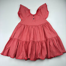 Load image into Gallery viewer, Girls Eeni Meeni Miini Moh, red stretch cotton floral dress, GUC, size 1, L: 44cm